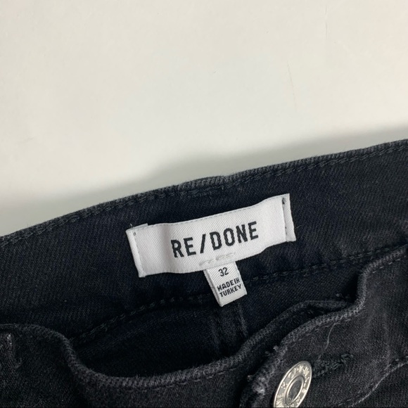 RE/DONE 90’s High Rise Ankle Crop Raw Hem Black Jeans Sz 31 - Picture 6 of 11